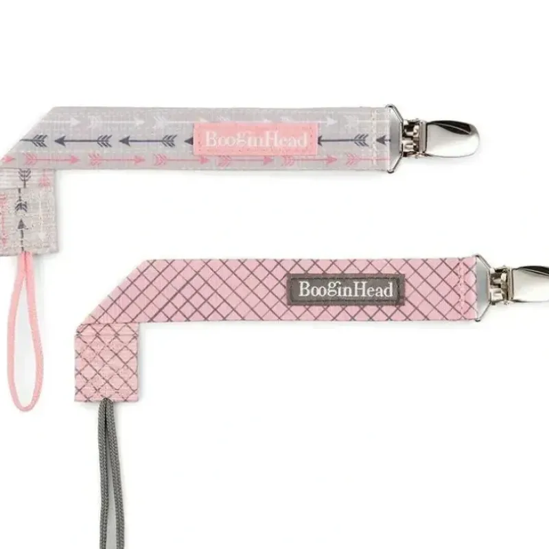 Shop All|Booginhead 2-Pack Pacifier Clips, Pink Arrows - cutbabycare.com | baby boutique & care hub