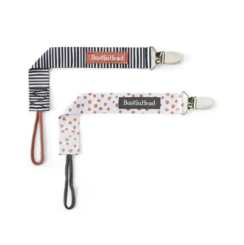 Shop All|Booginhead 2-Pack Pacifier Clips, Terracotta - cutbabycare.com | baby boutique & care hub