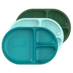 Shop All|Boon - CHOW Bbay and Toddler Silicone Divided Plate Set, Blue - cutbabycare.com | baby boutique & care hub