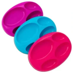 Shop All|Boon Platter Edgeless Nonskid Divided Plate, Purple/Blue/Pink - cutbabycare.com | baby boutique & care hub