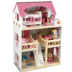 Shop All|BoPeep Wooden Doll House 3 Floor Kids Girl Dollhouse Full Furniture Pink 90cm - cutbabycare.com | baby boutique & care hub