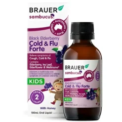Health Safety|Brauer Sambucus Cold & Flu Forte for Kids 100ml - cutbabycare.com | baby boutique & care hub