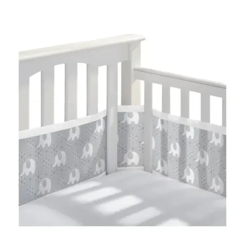 Shop All|BreathableBaby - Classic Breathable Mesh Crib Liner, Peaceful Elephant Gray - cutbabycare.com | baby boutique & care hub