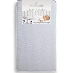 Shop All|BreathableBaby - Eco Core 200 1-Stage Mattress, White - cutbabycare.com | baby boutique & care hub