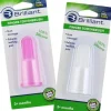 Health Safety|Brilliant Baby - Finger Toothbrush, 3 Months Old and Up, Pink/Clear, 2 Brush Set - cutbabycare.com | baby boutique & care hub