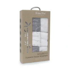 Bath Potty|Bubba Blue Ash Grey Safari Bamboo 3Pk Face Washers - cutbabycare.com | baby boutique & care hub