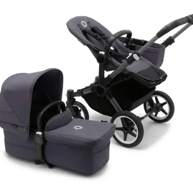 Stroller|Bugaboo - Donkey 5 Mono Complete Single-to-Double Stroller, Graphite /Stormy Blue - cutbabycare.com | baby boutique & care hub