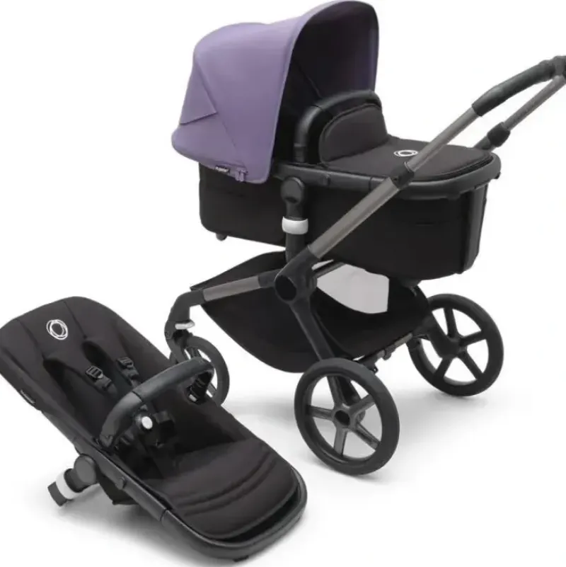 Stroller|Bugaboo - Fox 5 Complete Stroller, Black/Midnight Black/Astro Purple - cutbabycare.com | baby boutique & care hub