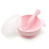 Shop All|Bumkins - Silicone First Feeding Set with Lid & Spoon, Pink - cutbabycare.com | baby boutique & care hub