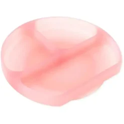 Health Safety|Bumkins - Toddler and Baby Suction Plate, Silicone Divided Grip Dish, Pink Jelly - cutbabycare.com | baby boutique & care hub