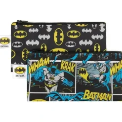 Shop All|Bumkins DC Comics Reusable Snack Bag 2-Pack, Small - Batman - cutbabycare.com | baby boutique & care hub