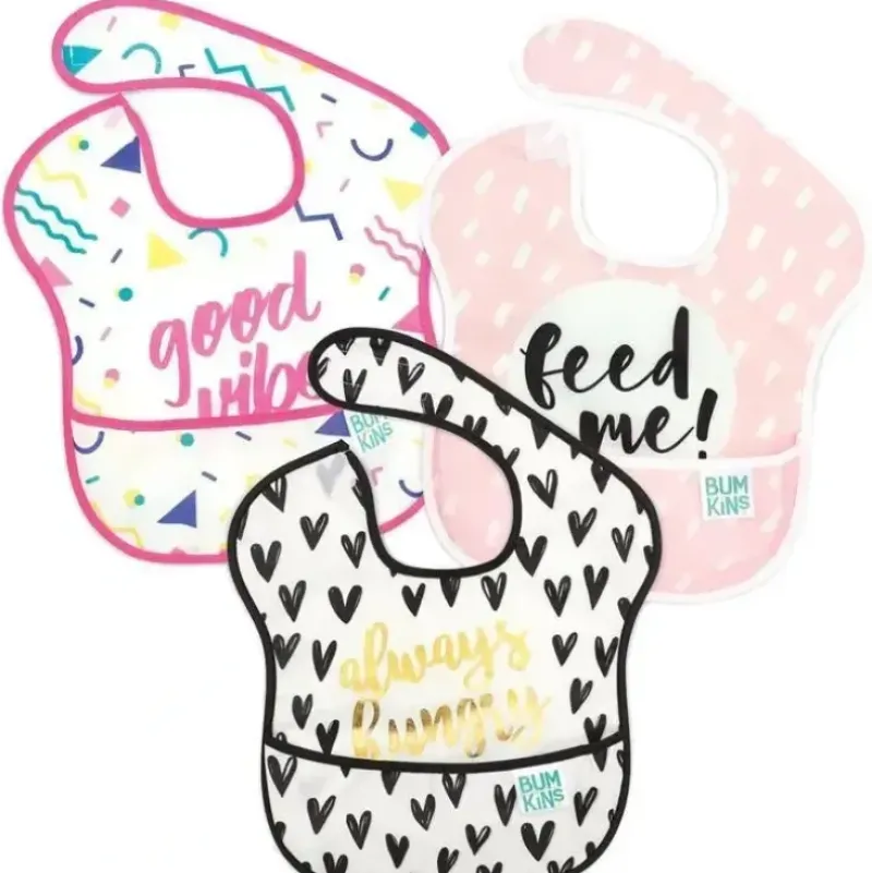 Shop All|Bumkins SuperBib 3-Pack, Wild and Free/Watercolor/Brush Strokes - cutbabycare.com | baby boutique & care hub