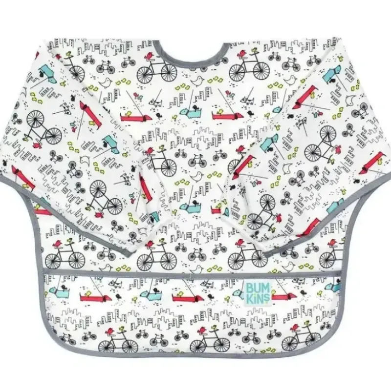Shop All|Bumkins Waterproof Sleeved Bib - Urban Bird - cutbabycare.com | baby boutique & care hub
