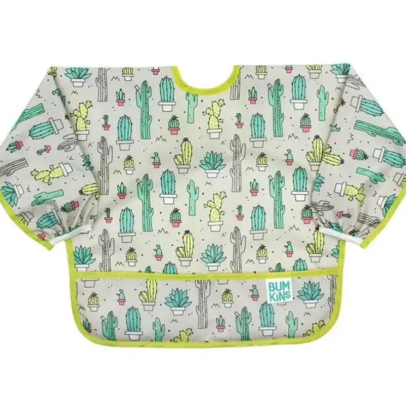 Shop All|Bumkins Waterproof Sleeved Bib - Cacti - cutbabycare.com | baby boutique & care hub
