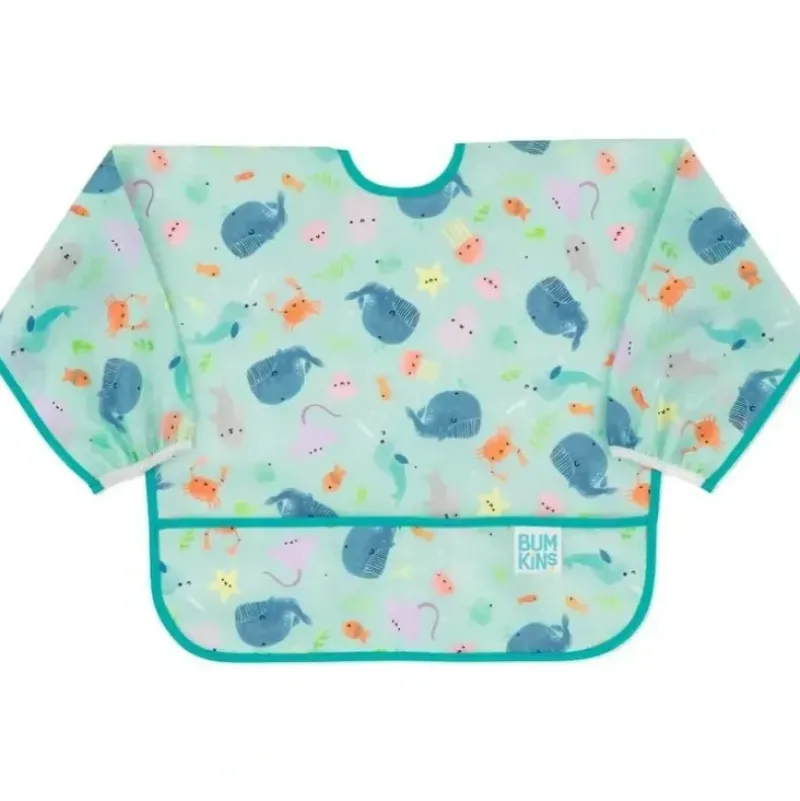 Shop All|Bumkins Waterproof Sleeved Bib - Ocean Life - cutbabycare.com | baby boutique & care hub