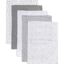 Shop All|Burt's Bees - 5 Pk Burp Cloth, Heather Grey, One Size - cutbabycare.com | baby boutique & care hub