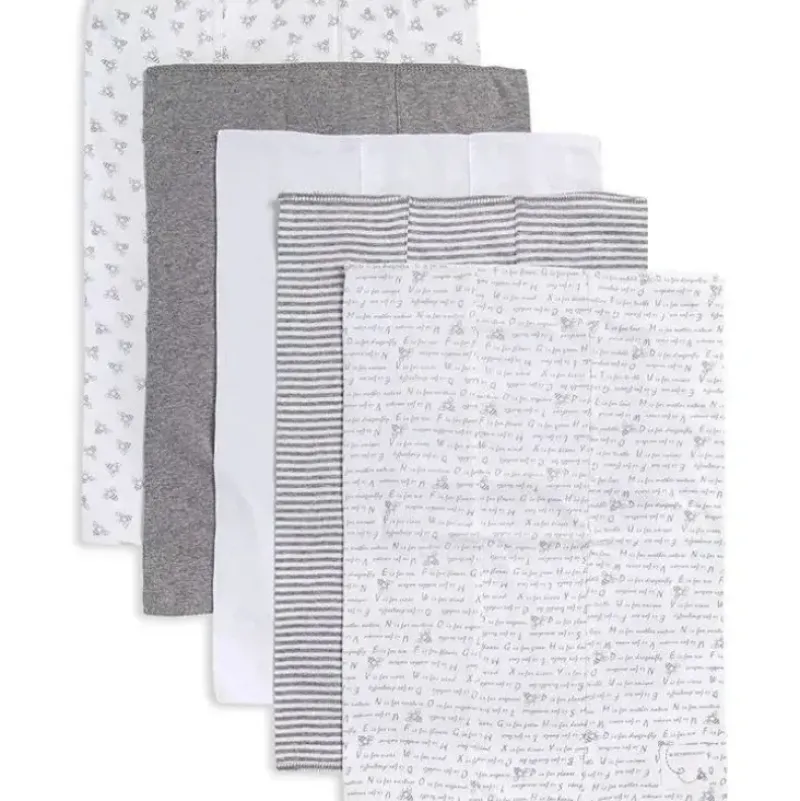 Shop All|Burt's Bees - 5 Pk Burp Cloth, Heather Grey, One Size - cutbabycare.com | baby boutique & care hub