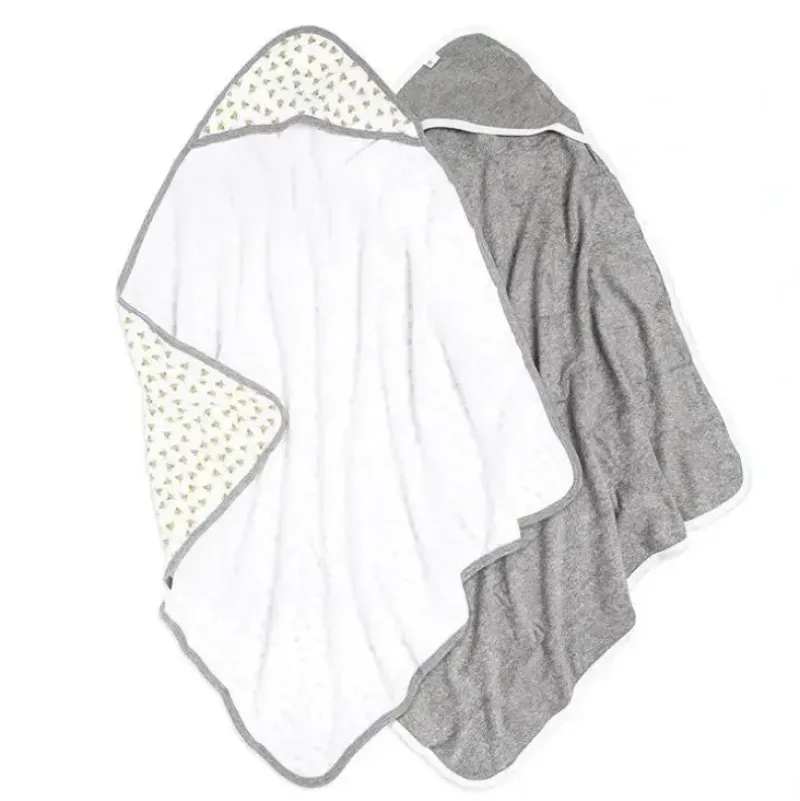 Shop All|Burt's Bees - 2 Pk Infant Ply Hooded Towels 100% Organic Cotton, Cloud - cutbabycare.com | baby boutique & care hub