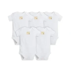 Shop All|Burt's Bees - Essential Bodysuit 5 Pack, Cloud - cutbabycare.com | baby boutique & care hub