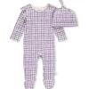 Shop All|Burts Bees - Micro Gingham Jumpsuit & Knot Top Hat Set, Dawn - cutbabycare.com | baby boutique & care hub
