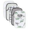 Shop All|Burts Bees - 5Pk Baby Fashion Bibs Happy Herbivores, Charcoal Heather - cutbabycare.com | baby boutique & care hub