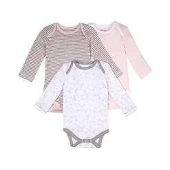 Shop All|Burts Bees - 3Pk Baby Girl Organic Long Sleeve Bodysuits, Dusty Dandelions - cutbabycare.com | baby boutique & care hub