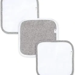 Shop All|Burts Bees - 3Pk Bee Essentials Washcloths, Heather Grey - cutbabycare.com | baby boutique & care hub
