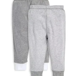 Shop All|Burts Bees - 2Pk Classic Stripe Organic Baby Footless Pants, Heather Grey - cutbabycare.com | baby boutique & care hub