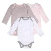 Shop All|Burts Bees - 3Pk Dusty Dandelions Organic Baby Long Sleeve Bodysuits, Blossom - cutbabycare.com | baby boutique & care hub