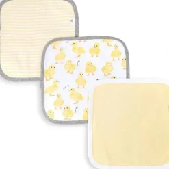 Shop All|Burts Bees - 3Pk Little Ducks Baby Washcloths, Double Cream - cutbabycare.com | baby boutique & care hub