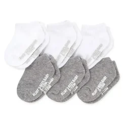 Shop All|Burts Bees - 6Pk Organic Cotton Solid Heather Grey Baby Socks - cutbabycare.com | baby boutique & care hub