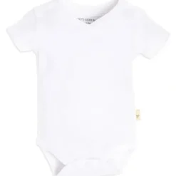 Shop All|Burts Bees - Short Sleeve Reverse Seam V Neck Bodysuit, Cloud - cutbabycare.com | baby boutique & care hub