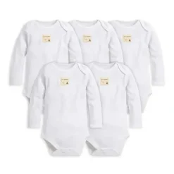 Shop All|Burt's Bees Baby Essentials Long Sleeve Bodysuit 5-Pack Preemie - cutbabycare.com | baby boutique & care hub