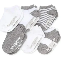 Shop All|Burts Bees Organic Cotton Multi Heather Grey Baby Socks,6pk - cutbabycare.com | baby boutique & care hub
