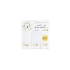 Bath Potty|Burt's Bees 6pc 100% Organic Cotton Baby Washcloths,All White - cutbabycare.com | baby boutique & care hub