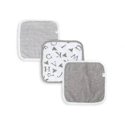 Shop All|Burt's Bees Set Of 3 A-Bee-C Washcloths Heather Grey One Size Hanger Grey - cutbabycare.com | baby boutique & care hub