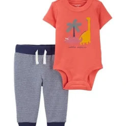 Shop All|Carters - Baby Boy 2Pk Dinosaur Bodysuit Pant Set, Orange - cutbabycare.com | baby boutique & care hub