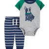 Shop All|Carters - Baby Boy 2Pk Dog Bodysuit Pant Set, Grey - cutbabycare.com | baby boutique & care hub