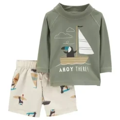 Shop All|Carters - Baby Boy 2Pk Sailboat Puffin Rashguard Set - cutbabycare.com | baby boutique & care hub