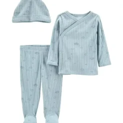 Shop All|Carters - Baby Boy 3Pk Side-Snap Top & Pant Set, Blue - cutbabycare.com | baby boutique & care hub