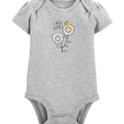 Shop All|Carter's - Baby Girl Bee Kind Original Bodysuit, Gray - cutbabycare.com | baby boutique & care hub