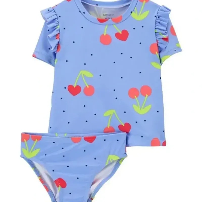 Shop All|Carters - Baby Girl Cherry 2Pk Rashguard Set, Blue - cutbabycare.com | baby boutique & care hub