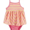 Shop All|Carters - Baby Girl Striped Sunsuit, Pink/Yellow - cutbabycare.com | baby boutique & care hub