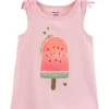 Shop All|Carters - Baby Girl Watermelon Popsicle Tulip Tee, Pink - cutbabycare.com | baby boutique & care hub