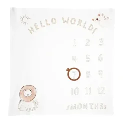 Shop All|Carters - Baby Lion Milestone Blanket, White - cutbabycare.com | baby boutique & care hub