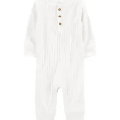 Shop All|Carters - Baby Neutral Long-Sleeve Cotton Jumpsuit, White - cutbabycare.com | baby boutique & care hub
