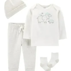 Shop All|Carter's - 4-Piece Peanut Take-Me-Home Set, Ivory/Heather - cutbabycare.com | baby boutique & care hub