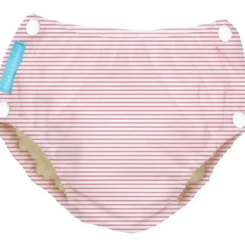 Shop All|Charlie Banana - Pencil Stripes Pink Baby Reusable Swim Diaper with Snaps - cutbabycare.com | baby boutique & care hub