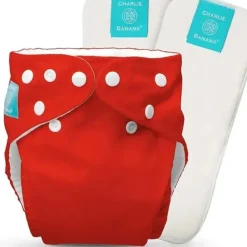 Shop All|Charlie Banana - Red One Size Reusable Cloth Diaper with Fleece - cutbabycare.com | baby boutique & care hub