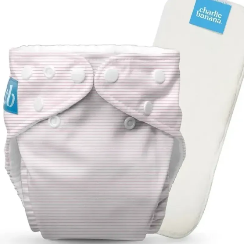 Shop All|Charlie Banana - Reusable Washable Cloth Diaper, Adjustable One Size, Pencil Stripes Pink - cutbabycare.com | baby boutique & care hub
